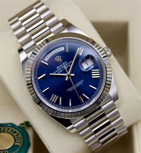 rolex daydate bleu|rolex day date watch price.